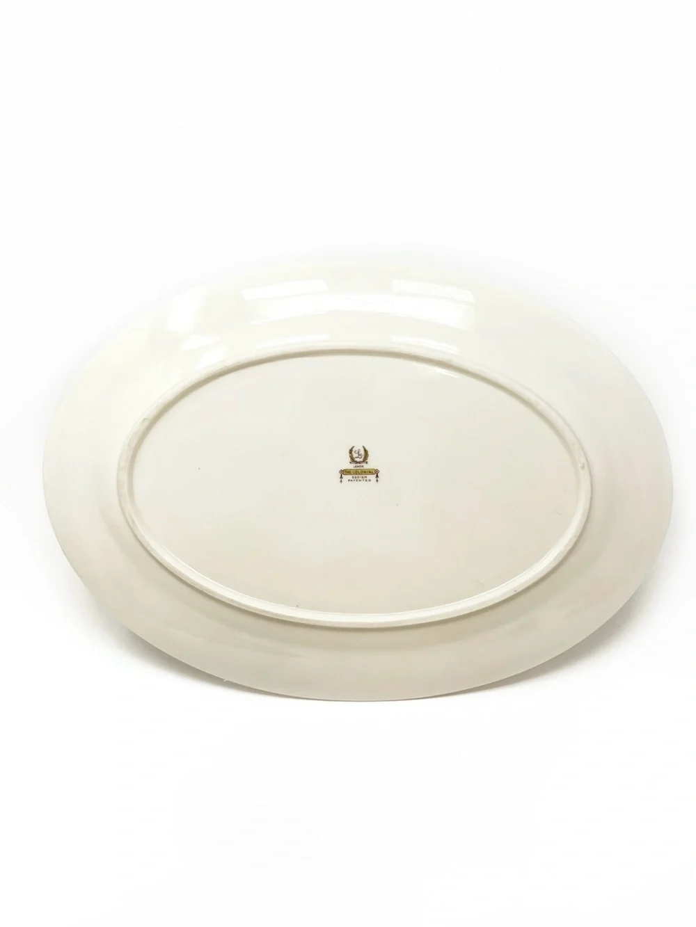 Vintage Lenox The Colonial Oval Serving Platter Bone China Plate Cream Gold EUC